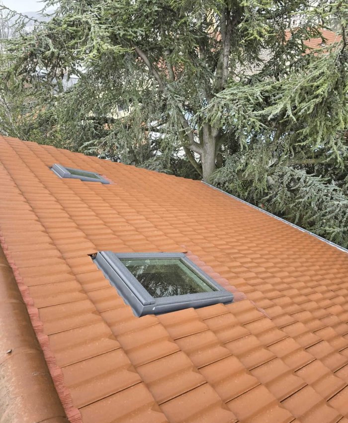 velux posés sur toit par l'entreprise Aboka charpentier à Saint-Etienne.